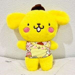 Sanrio Pompompurin Kuromi plush 10" Soft Yellow with outfit Retired
